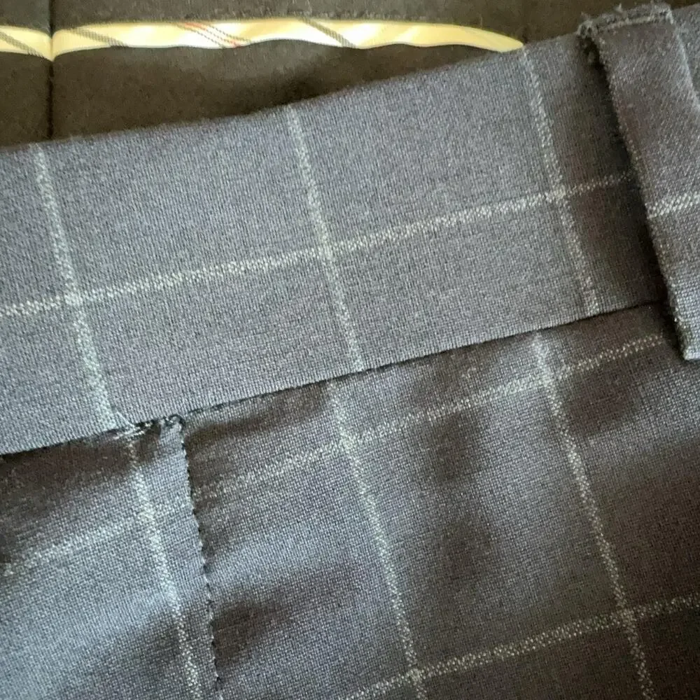 Brooks Brothers Dress Pants Mens 38x32 Navy Check Stretch Wool Blend Business - Picture 6 of 15